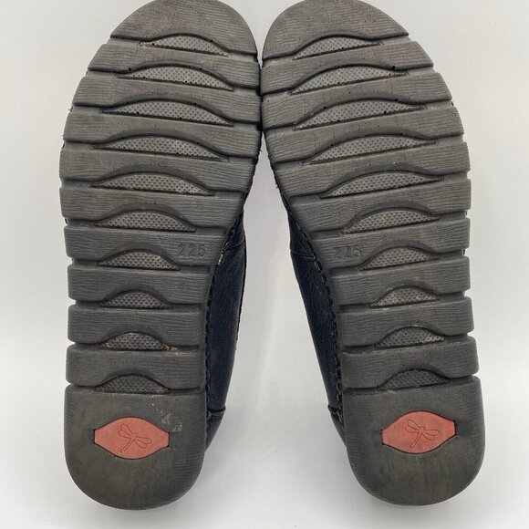 Red Dragonfly Floral Appliqué Black Leather Loafers US Size 5.5, Chinese Sz 225 - Picture 9 of 14